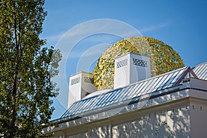 Exterior of Golden dome of Vienna Secession building. August 2018