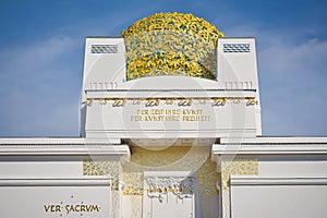 Exterior of Golden dome of Vienna Secession building. August 2018