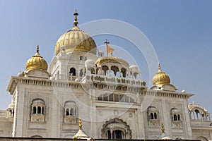 Exterior of the Gurdwara Bangla Sahib, Sikh temple in Delhi, India