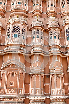 Exterior of the Hawa Mahal, Palace of Winds in Jaipur, Rajasthan, India