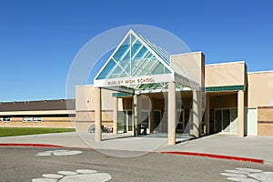 An exterior image of Burley High school exterior