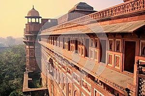 Exterior of Jahangiri Mahal in Agra Fort, Uttar Pradesh, India