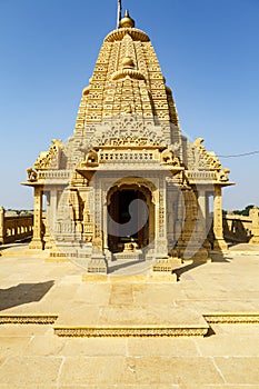 Exterior of the Jain temple Amar Sagar in the Jaisalmer area, Rajasthan, India