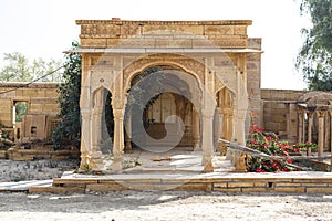 Exterior of the Jain temple Amar Sagar in the Jaisalmer area, Rajasthan, India