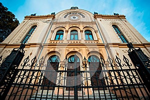 Exterior of jewish synagogue in Hungary, Pecs