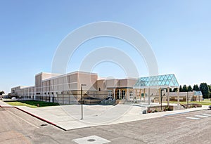 The exterior of the King fine arts center at Burley High school