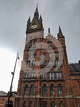 Exterior of King`s Cross St. Pancras International Railways Station, London.