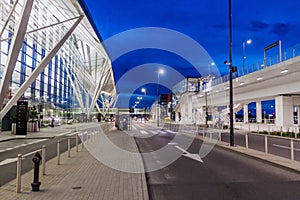 Exterior of Lech Walesa Gdansk airport, Polan