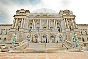 Exterior of the Library of Congress. The library officially serves the U.S. Congress