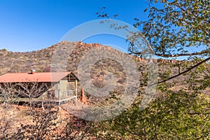 Exterior of a lodge at Waterberg Plateau, Namibia.