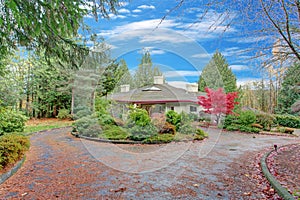 Exterior of a luxury home. View of the entrance porch