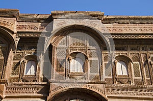 Exterior of Mehrangarh or Mehran Fort, Jodhpur, Rajasthan, India