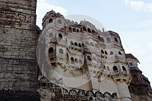 Exterior of Mehrangarh or Mehran Fort, Jodhpur, Rajasthan, India