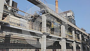 Exterior of a metallurgical plant, panorama of a large metallurgical plant. Modern metallurgical plant