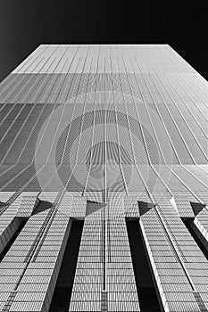 Exterior of modern building. Architecture abstract background in monochrome