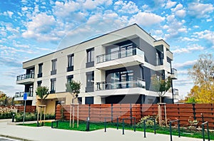 Exterior modern building block of flats