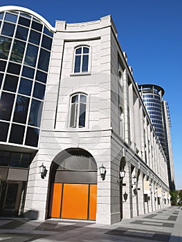 Exterior of modern buildings