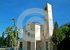 Exterior of a modern church of St. Nikola, Malinska Croatia / Crkva Sv. Nikole, Malinska Hrvatska