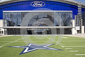 Exterior of modern Ford center in Frisco