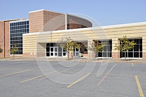 Exterior of a modern high school