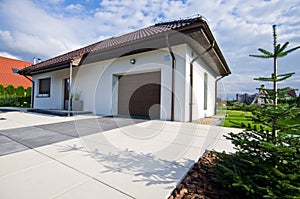 Exterior of a modern house with elegant architecture