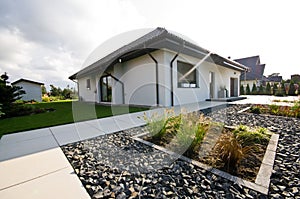 Exterior of a modern house with elegant architecture