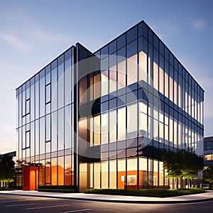 exterior of a modern office building - sleek and contemporary architectural design