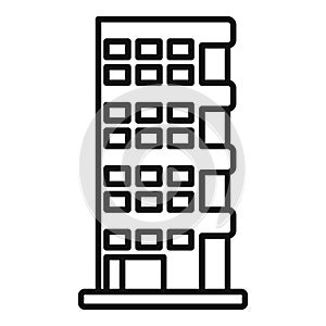 Exterior multistory building icon outline vector. Street estate