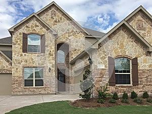 Exterior of new two floors house in suburban