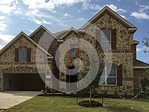 Exterior of new two floors house in suburban