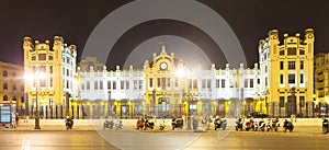 Exterior of North station in night. Valencia