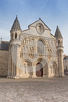 Exterior of Notre Dame la Grande church in Poitiers photo