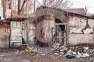 Exterior of an old abandoned cottage