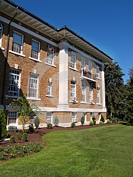 Exterior of old brick building