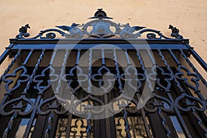 Exterior of an ornate Spanish colonial building in the historc center of Cordoba, Argentina photo