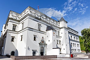 Exterior of the Palace of the Grand Dukes of Lithuania in Vilnius, Lithuania