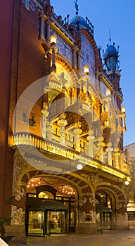 Exterior of Palau de la Musica Catalana in Barcelona