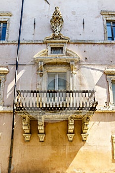 Exterior of Palazzo Vallemani city palace in Assisi, Umbria, Italy