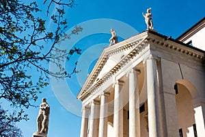 Exterior of palladian Villa La Rotonda in Vicenza, Italy photo