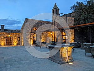 Exterior patio and outside dependencies with well of the castle of Cardona photo