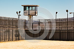 Exterior Prison Yard Empty with guard tower