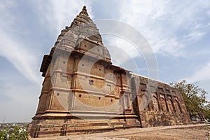Exterior of the Radhika Raman Mandir temple in Orchha, Madhya Pradesh, India