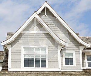 Exterior Roof Peak Details of a Luxury Custom Designed Home