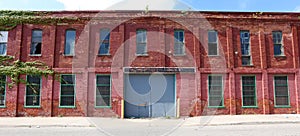 Exterior of ruined abandoned building in Detroit