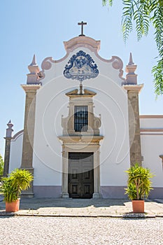 Exterior of the Saint Lawrence of Rome church in Almancil, Portugal