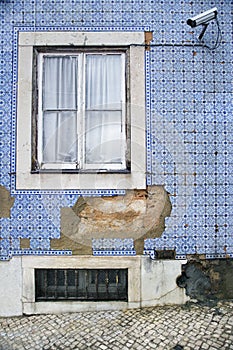 Exterior Security Camera on Neglected Building