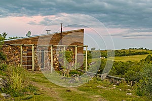 Countryside wooden house photo