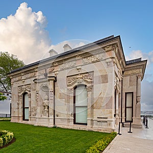 Exterior shot of Grand Kiosk, a pavilion located at the Fourth Courtyard of Topkapi Palace, Istanbul, Turkey