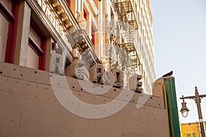 Exterior shot of HERDE text sign Building in Los Angeles, California with blue sky