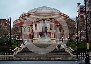 Exterior shot of the iconic Royal Albert Hall in Kensington, London, along Prince Consort Road